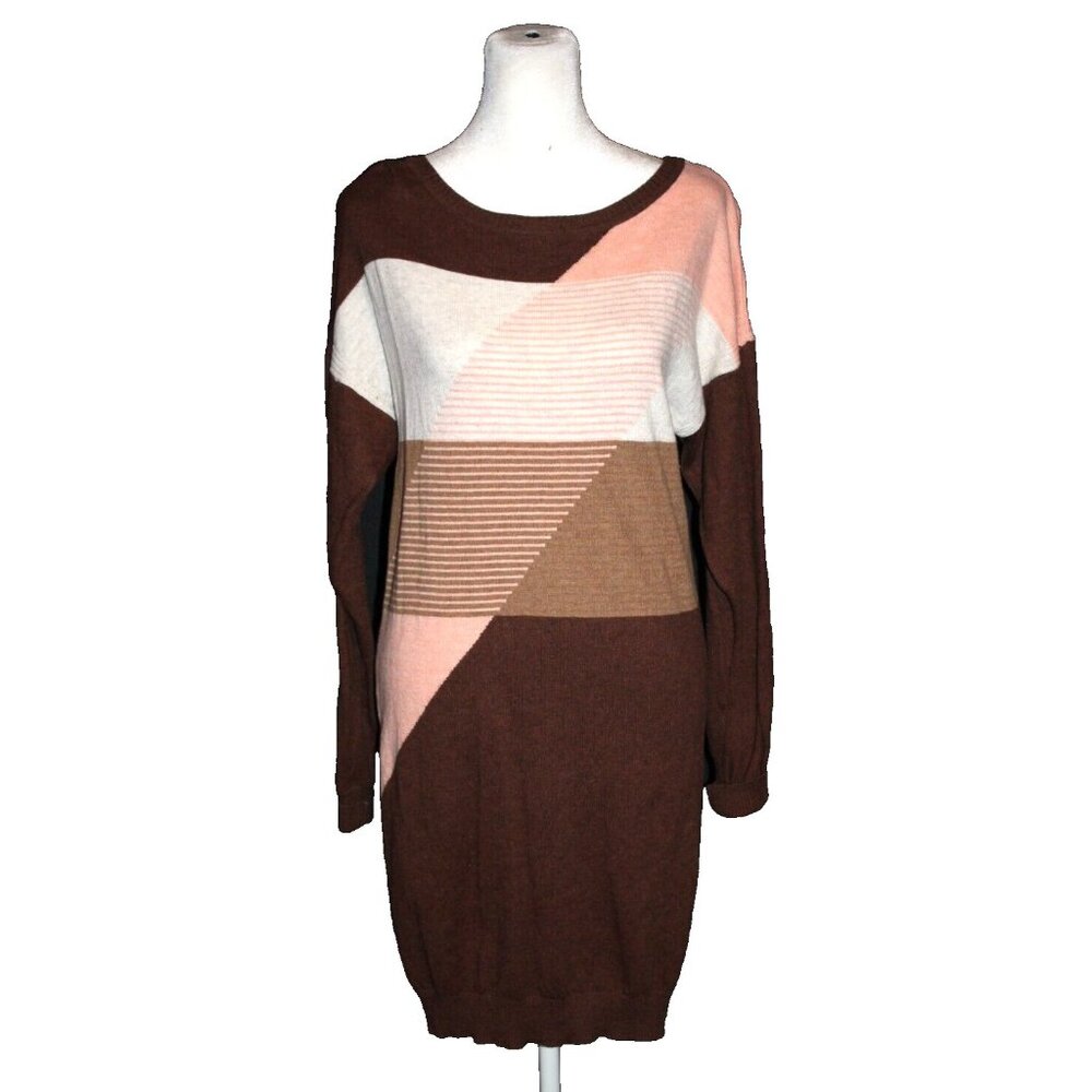 PrAna Sweater Dress Size Small S Crew Neck Brown Peach